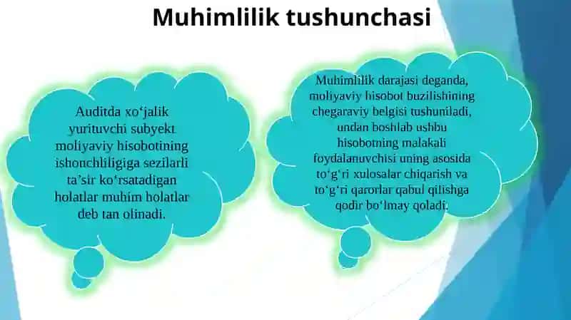 AUDITDA MUHIMLIK TUSHUNCHASI VA AUDITORLIK TAVAKKALCHILIGI 3