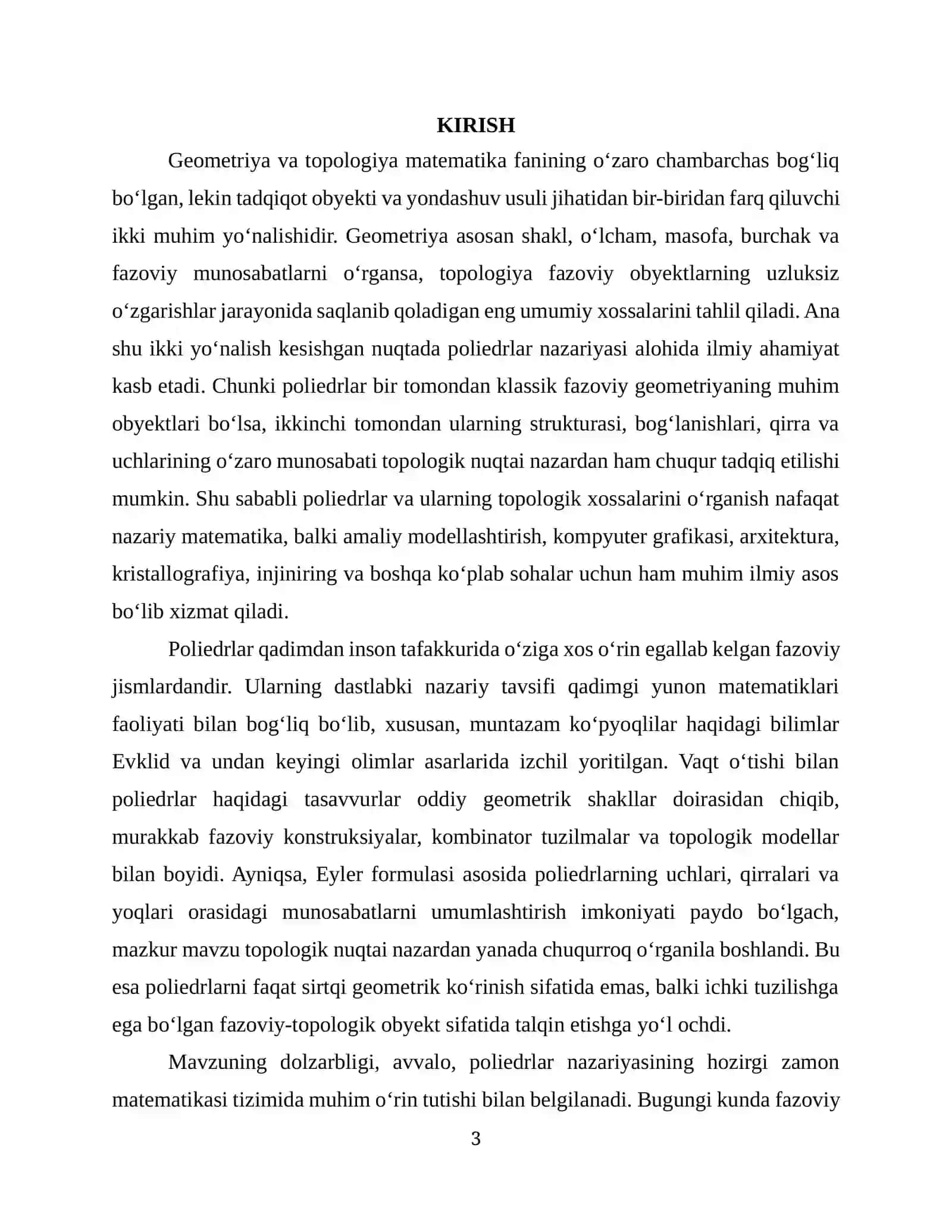POLIEDRLAR VA ULARNING TOPOLOGIK XOSSALARI 3