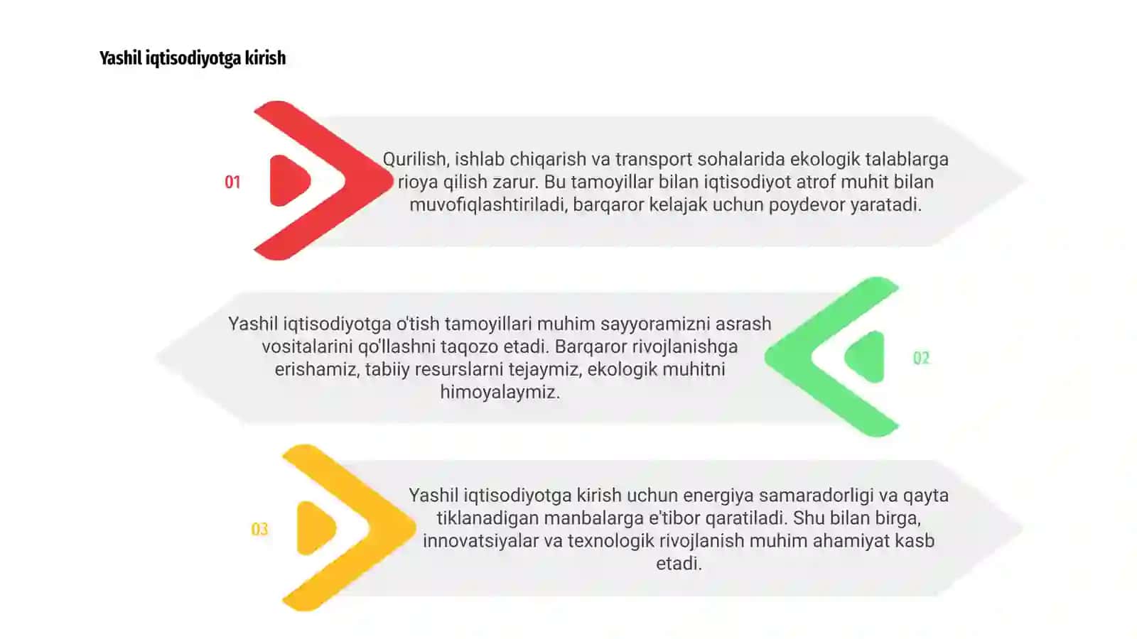 Yashil iqtisodiyotga o'tish tamoyillari 3