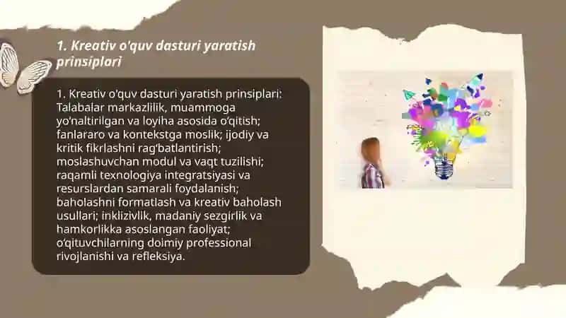 Kreativ o'quv dasturi yaratish prinsiplari 3