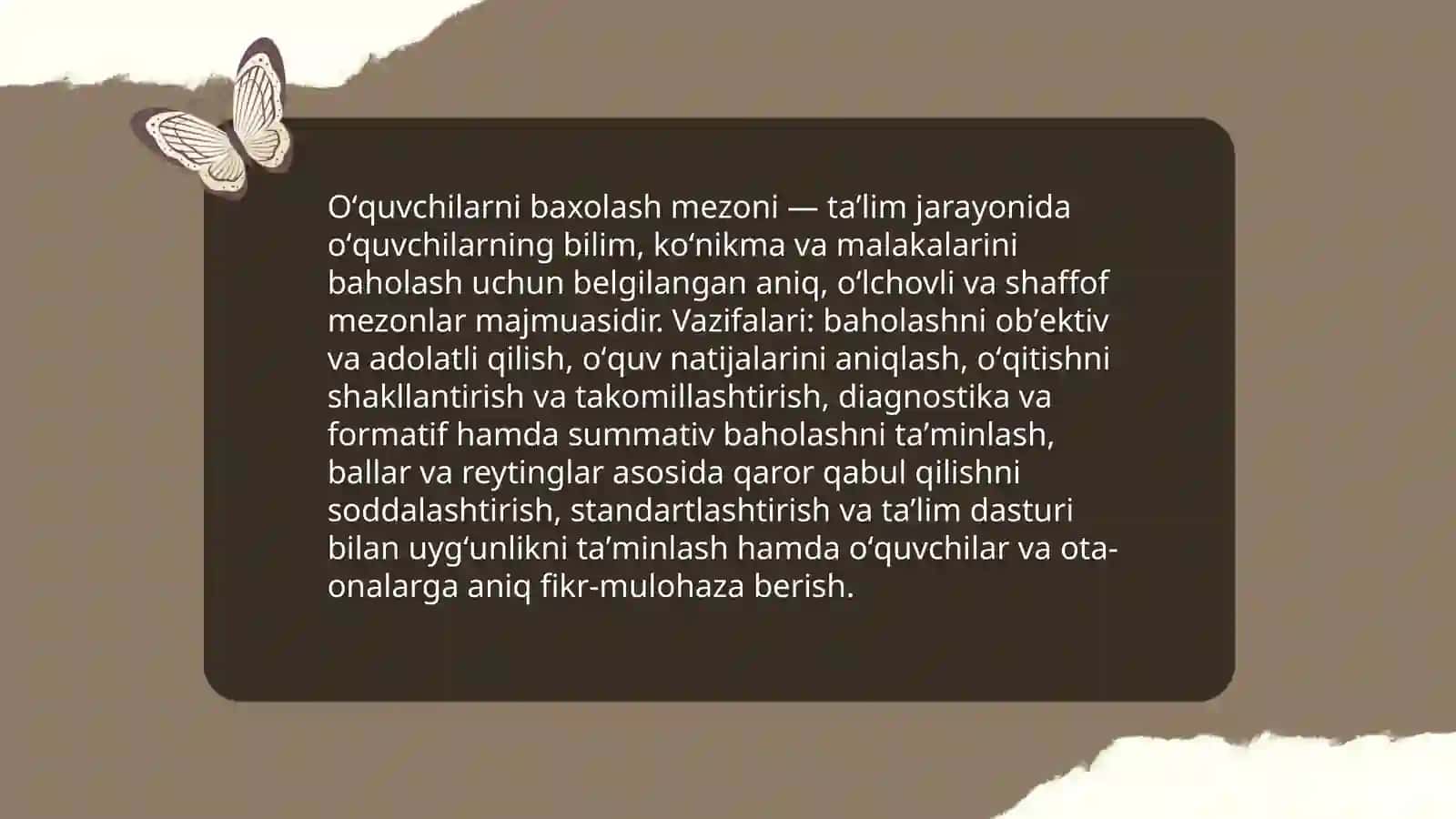 Oʻquvchilarni baxolash mezoni 3