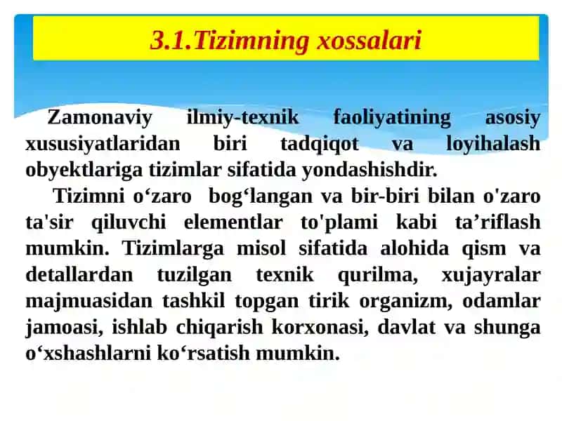 Tizimli tahlil tuzilmasi va tamoyillari 3