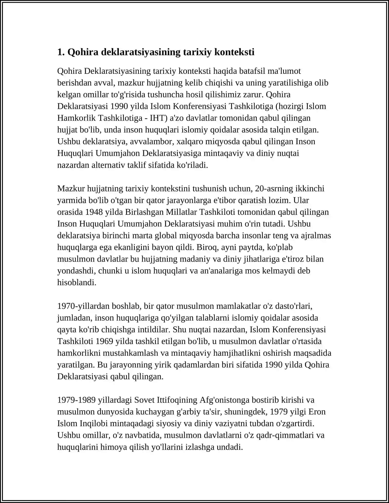 QOHIRA DEKLARATSIYASI TARIXI VA MAZMUNI 3