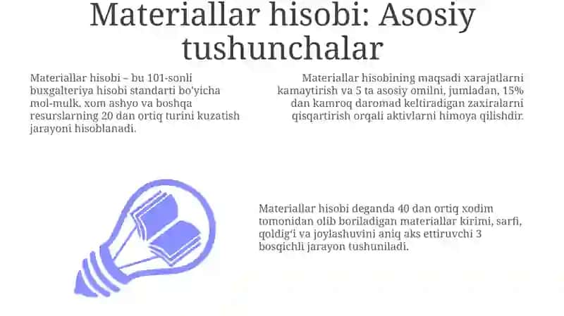 Materiallar hisobi 3