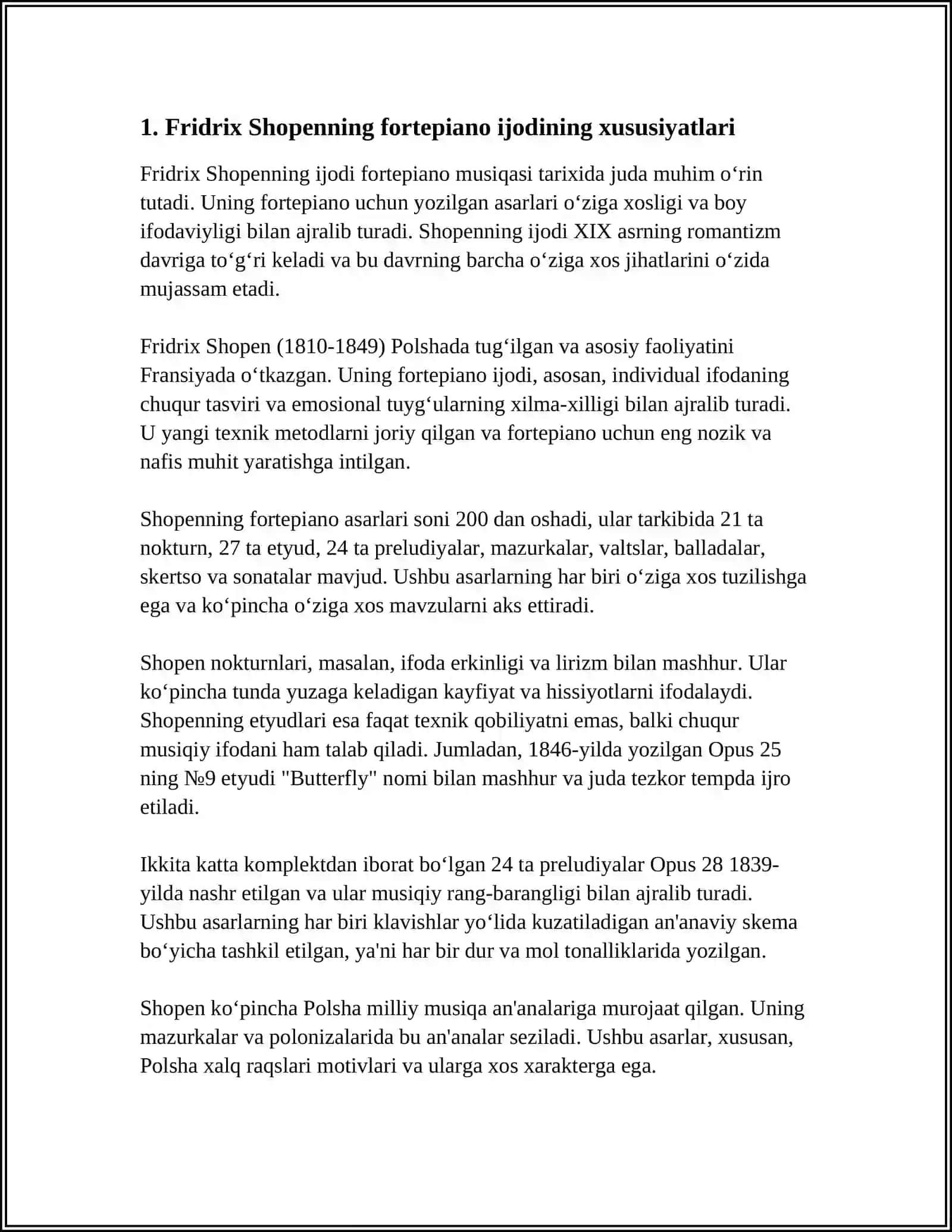 FRIGRIK SHOPEN FORTEPIONO IJODI 3