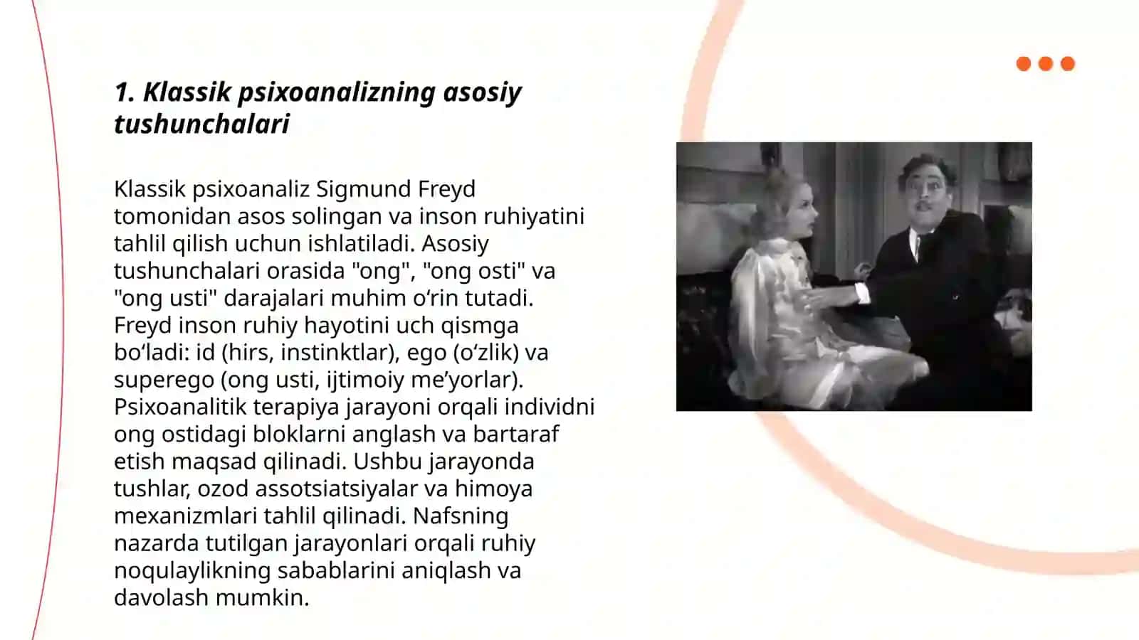 Klassik psixoanaliz va uning modifikatsiyalari 3