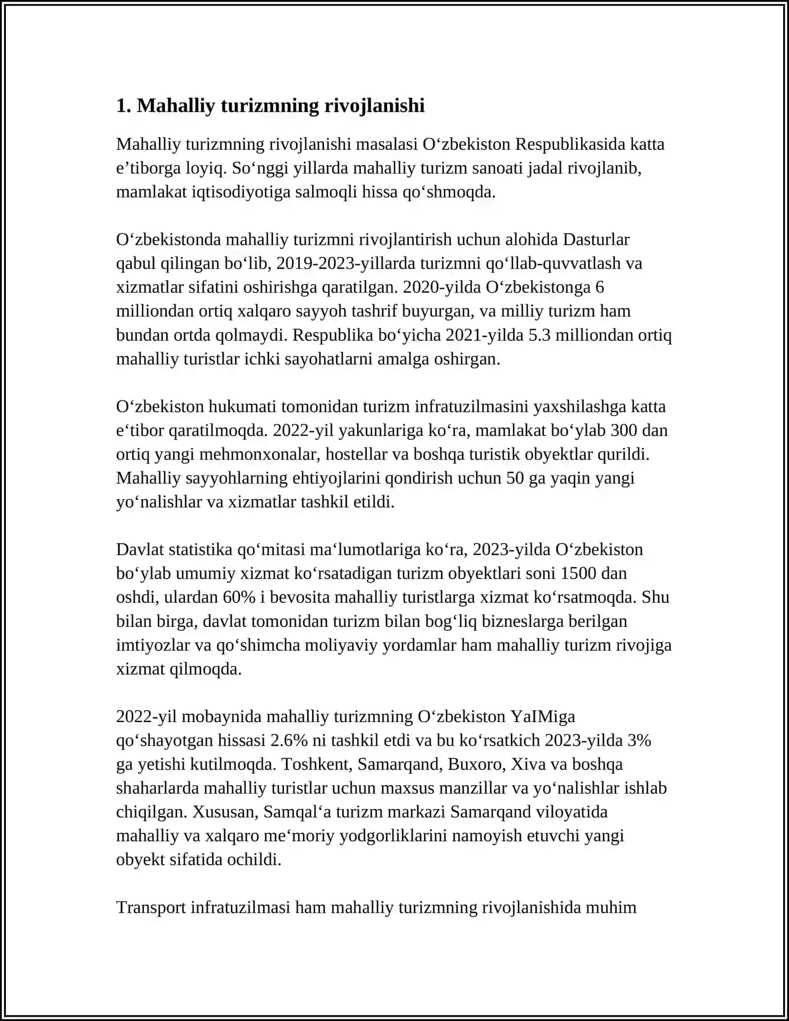 RESPUBLIKAMIZDA MILLIY TURIZMNI XUSUSIYATLARI 3