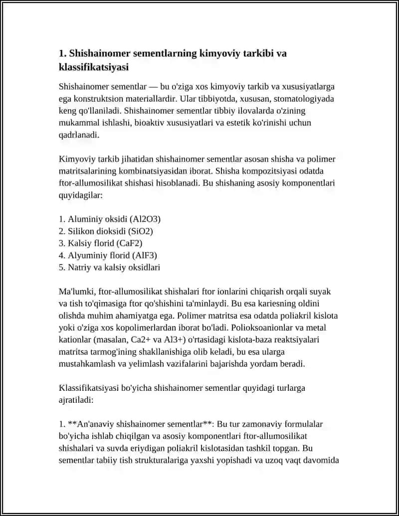 Shishainomer sementlar xususiyatlari 3