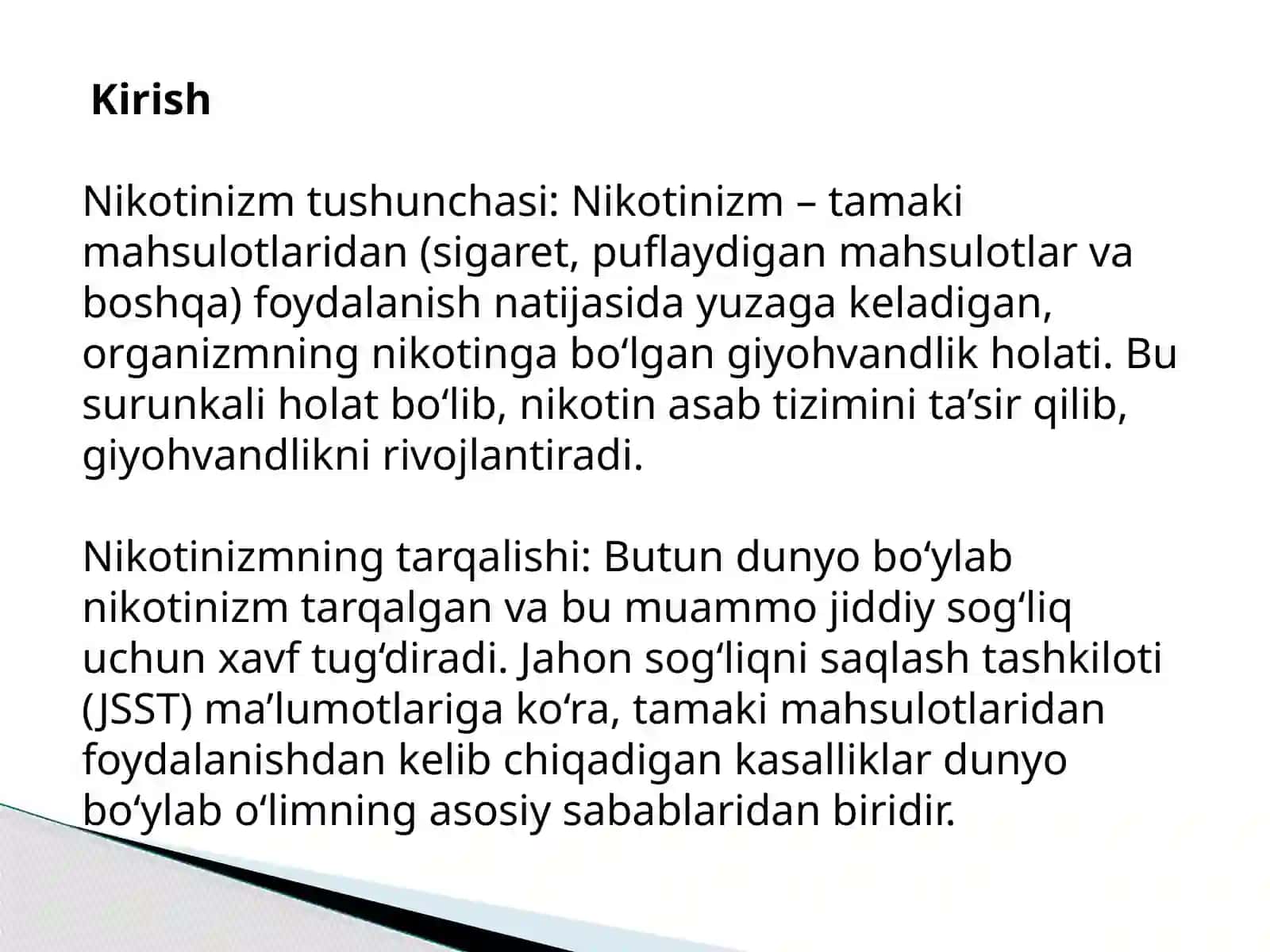 Nikotinizm va uning asoratlari 3