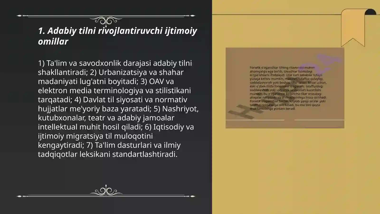 Adabiy tilni rivojlantiruvchi omillar 3