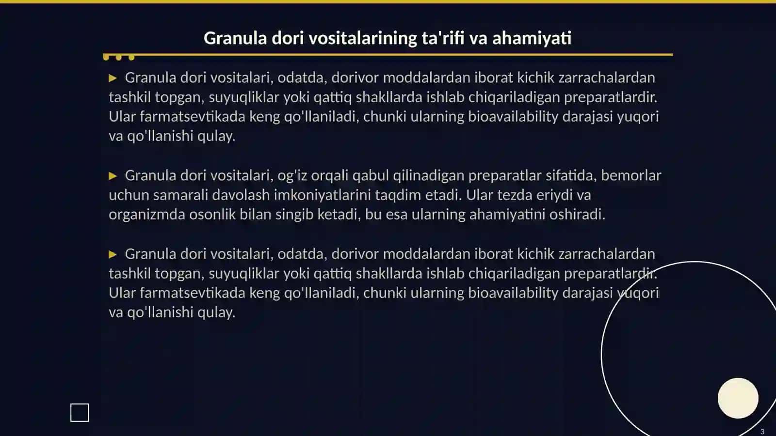 Granula dori vositasi uchun GMP talablari 3