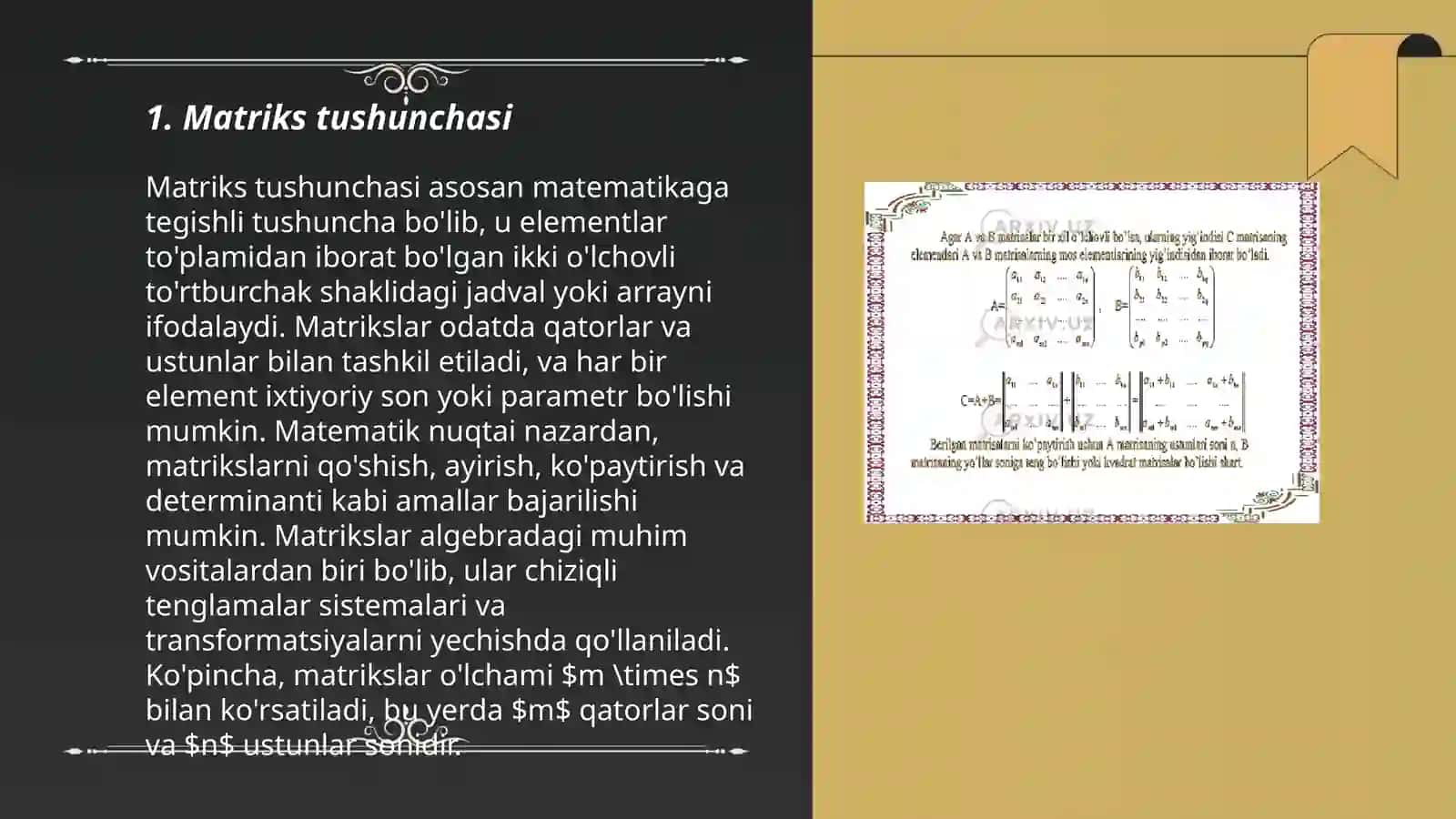 Matriks tushunchasi 3