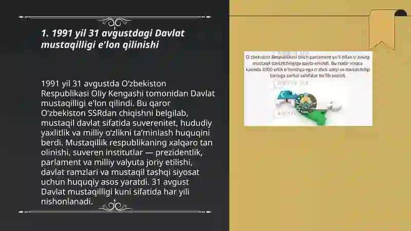 Mustaqil O‘zbekiston Respublikasining tashkil topishi va uning tarixiy ahamiyati 3