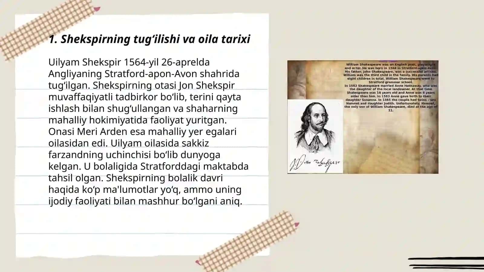 Vilyam Shekspir hayoti va ijodi 3