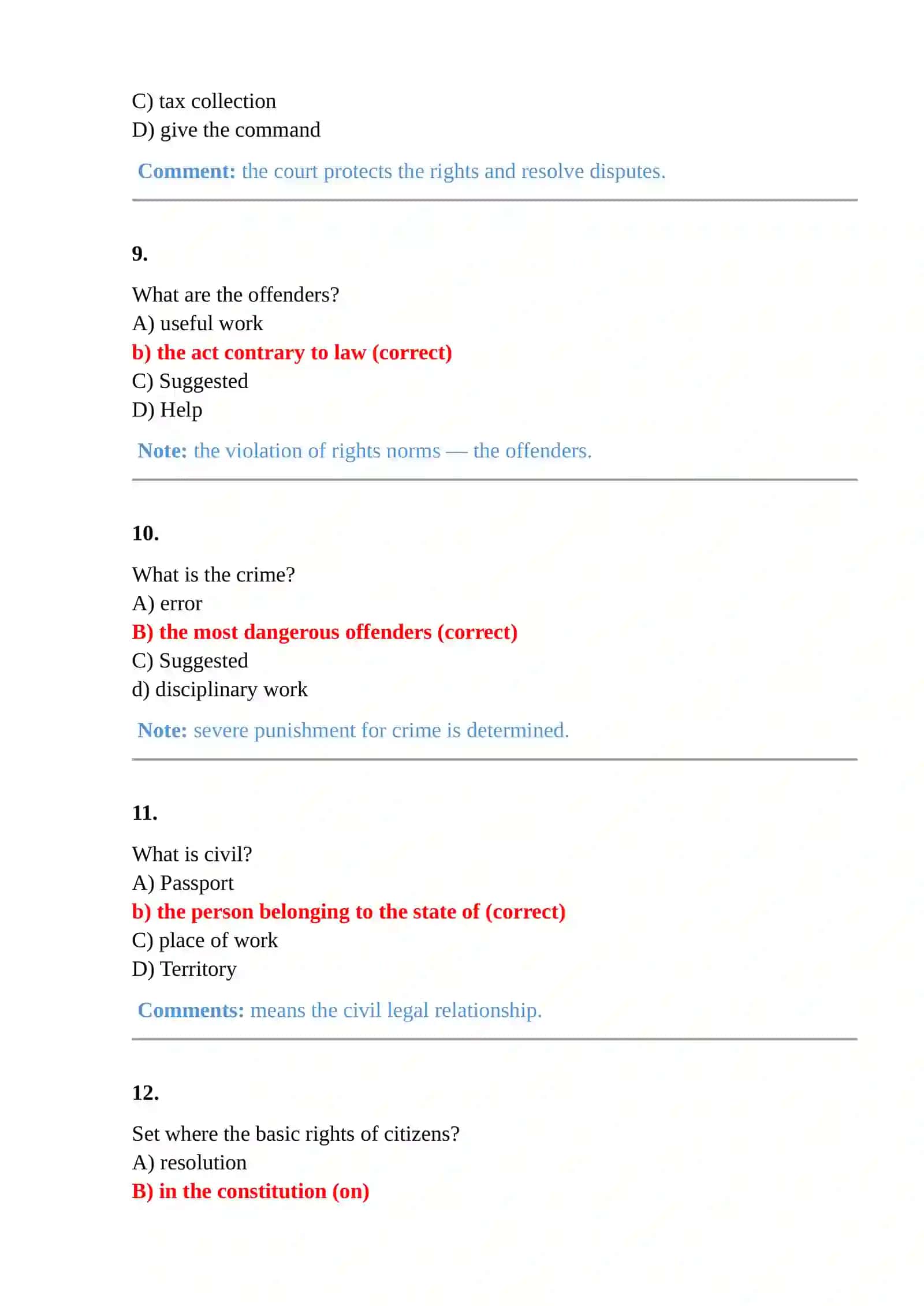 150 tests test questions and answers from the science of law 3