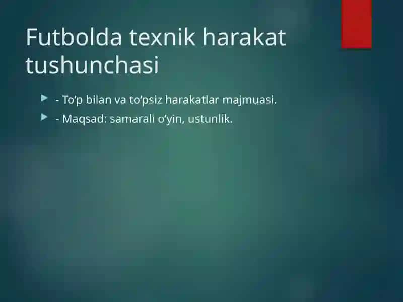 Futbol O'yini Texnik Harakatlari 3