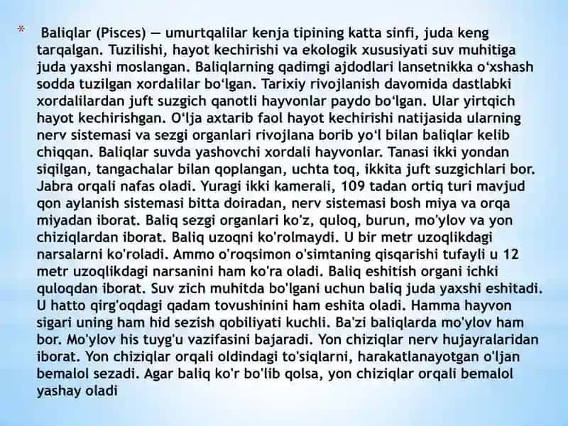 Baliqlar haqida ma'lumotlar 3