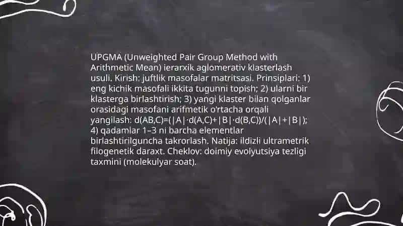 Filogenetik daraxt algoritmlari: UPGMA |NJ, Maximum Parsimony, Maximum Likelihood, Bayesian 3