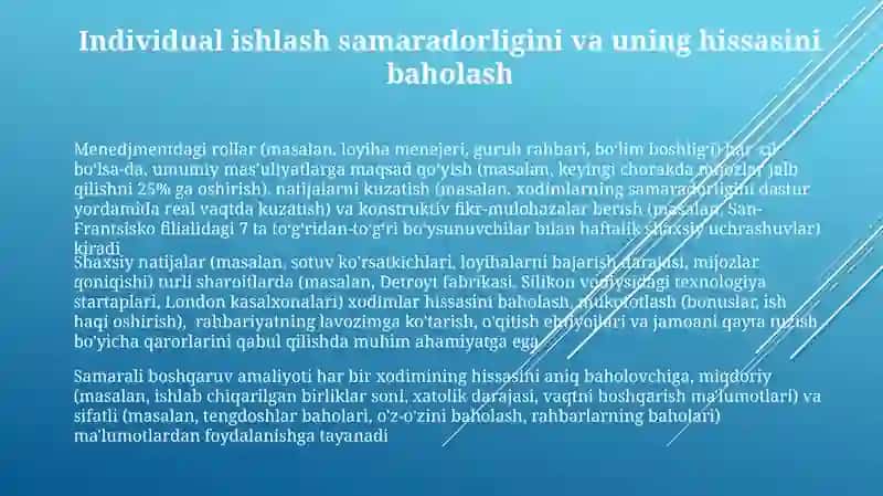 Menejmentning amaliy mashgʻulotda shaxslarning oʻrni 3