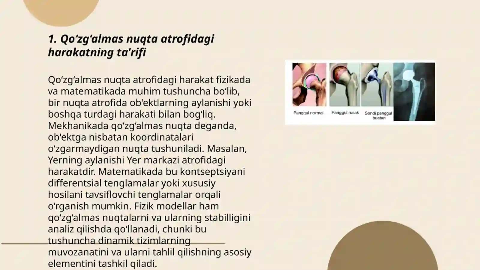 Qo‘zg‘almas nuqta atrofidagi harakati 3