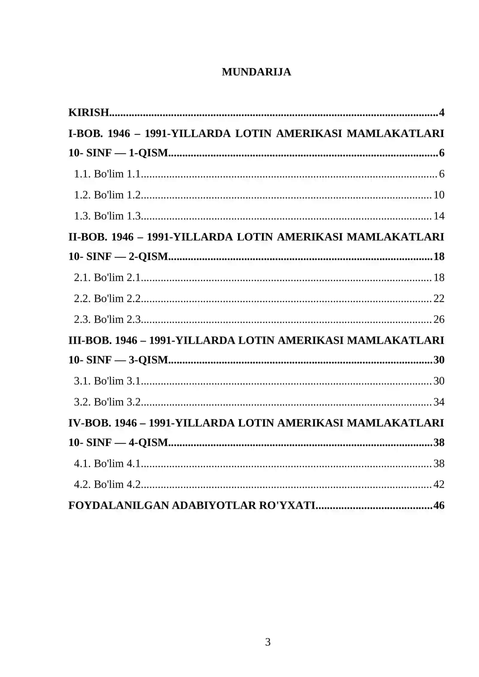 1946 – 1991-YILLARDA LOTIN AMERIKASI MAMLAKATLARI 10- SINF 3