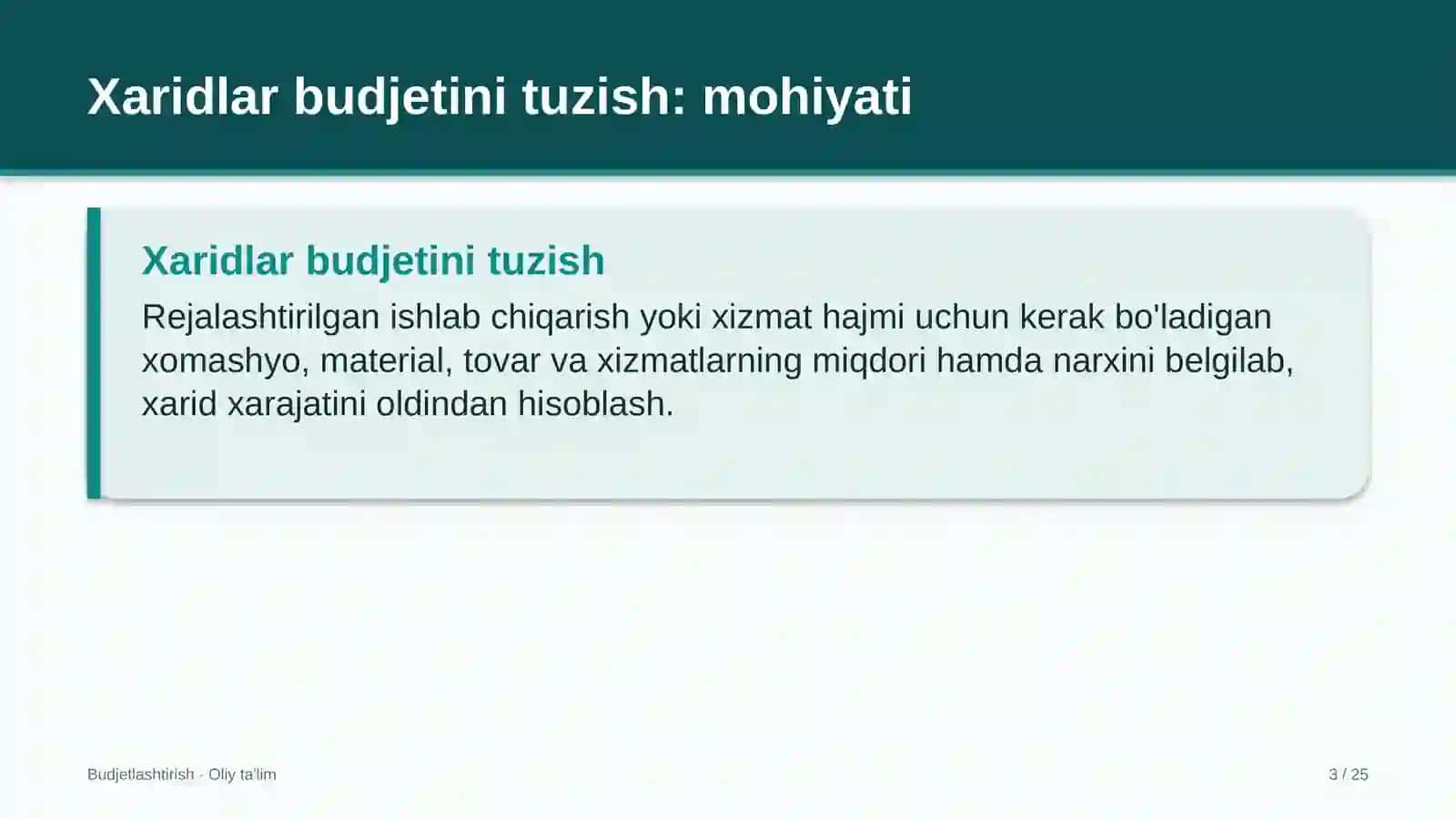 Konsert tashkilotlarida xaridlar budjetini tuzish 3