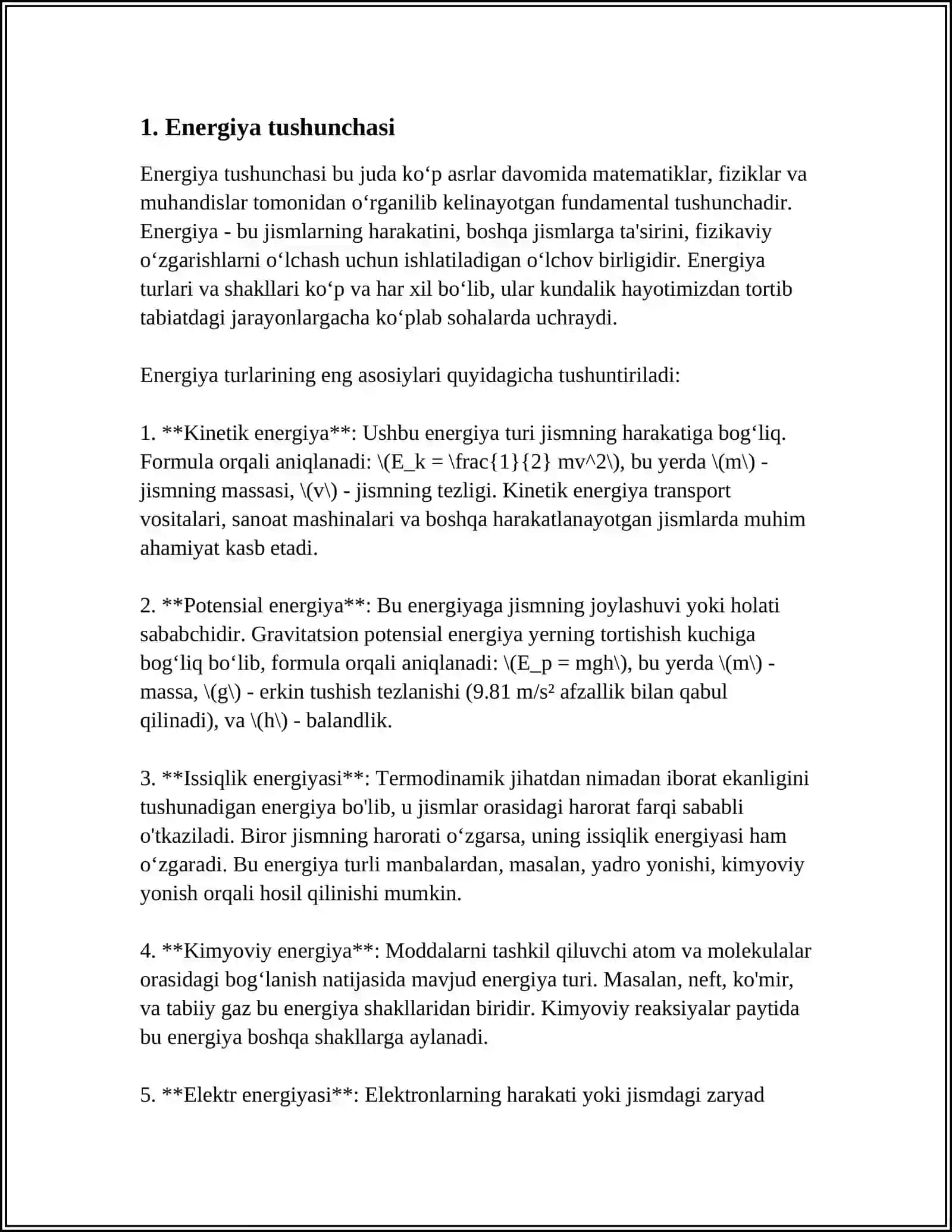 ENERGIYANING SAQLANISH QONUNI 3