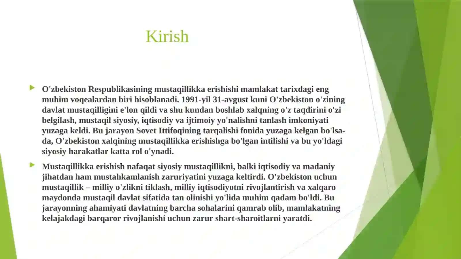 Mustaqil O’zbekiston Respublikasining tashkiltopishi va uning tarixiy ahamiyati 3