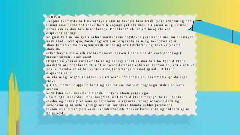 Diktant va unitashkiletish 3