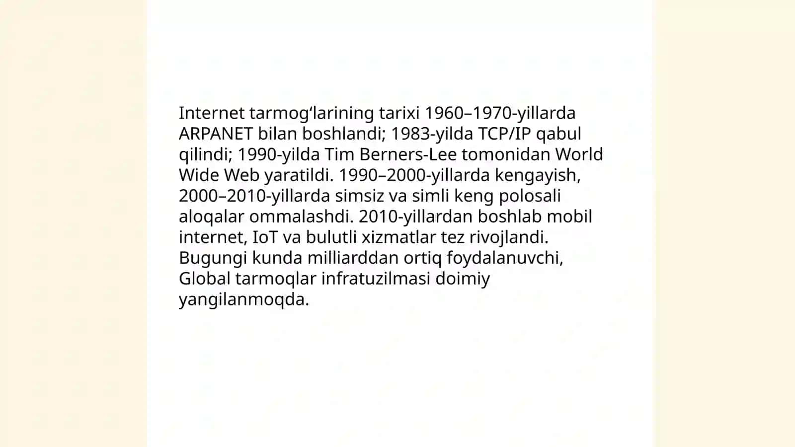 Internet tarmogʻlari 3