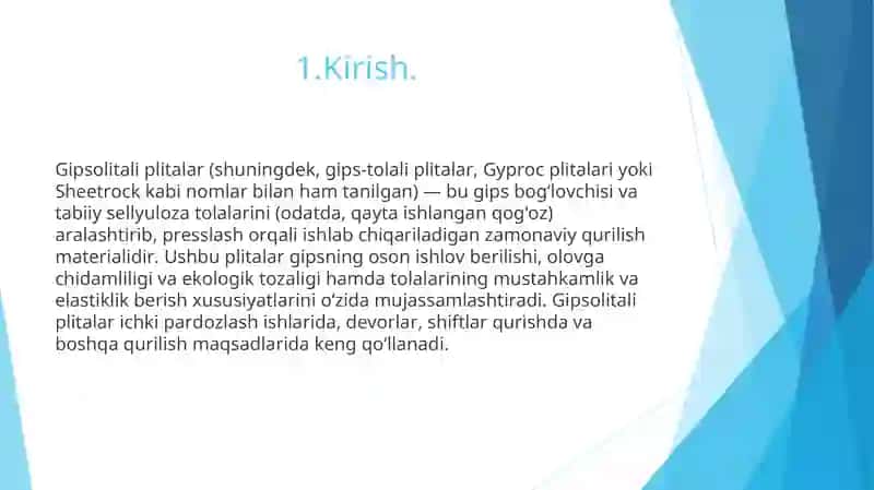 Gipsolitali Plitalarni Ishlab Chiqarish Asoslari 3