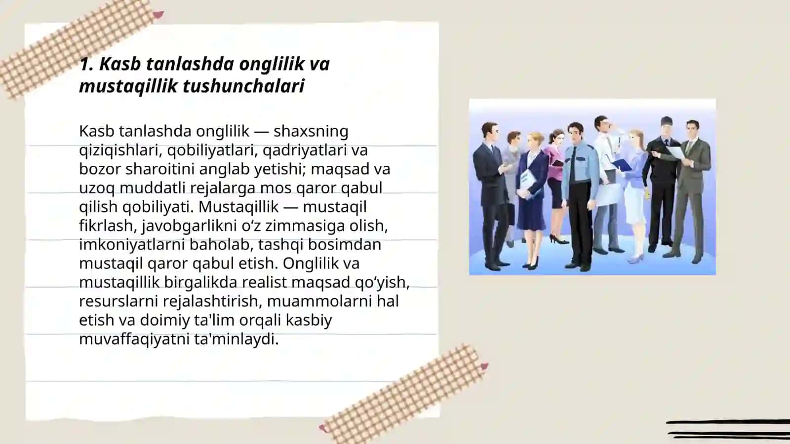 Kasb tanlashda onglilik va mustaqillik 3