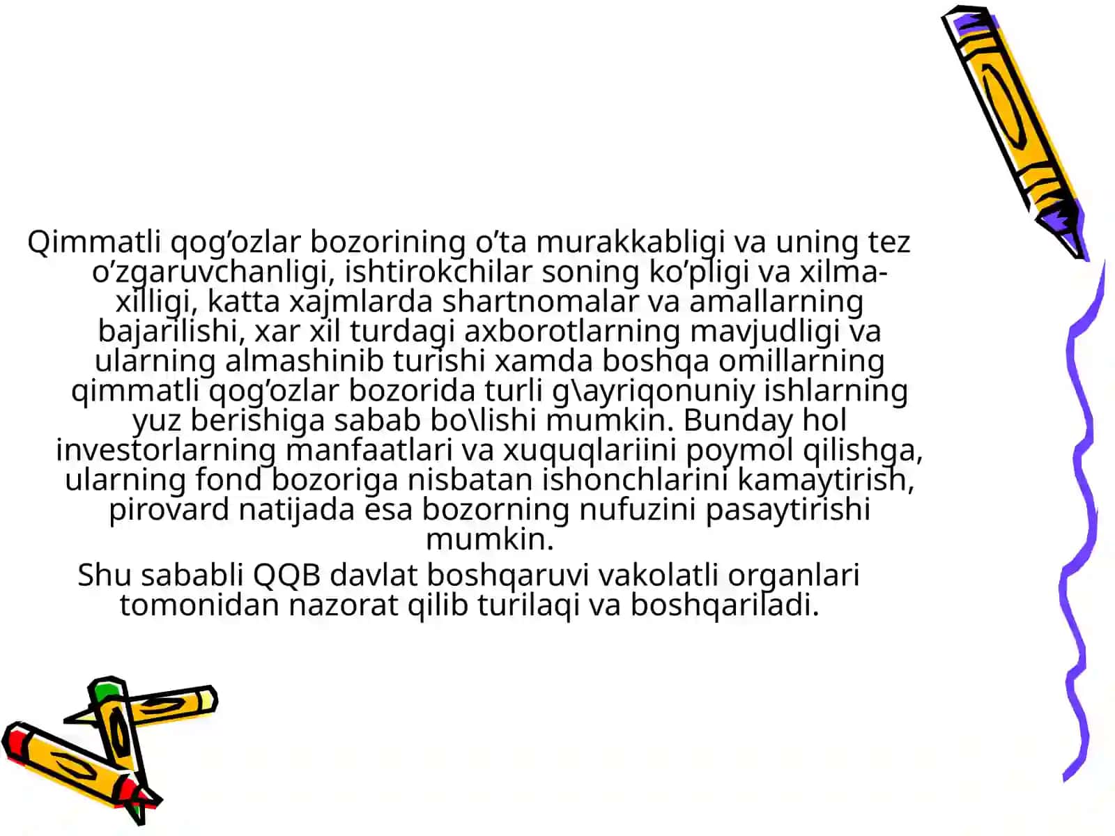 Moliya bozorini muvofiqlashtirish asoslari 3