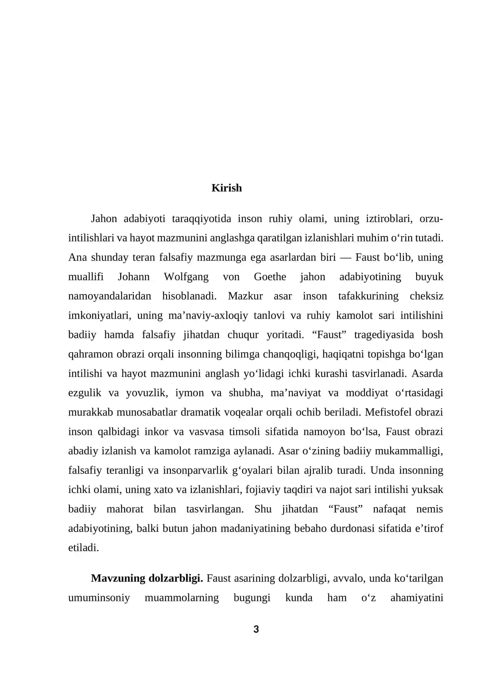 "Gyote “Faust” asaring asosiy goyalari." 3