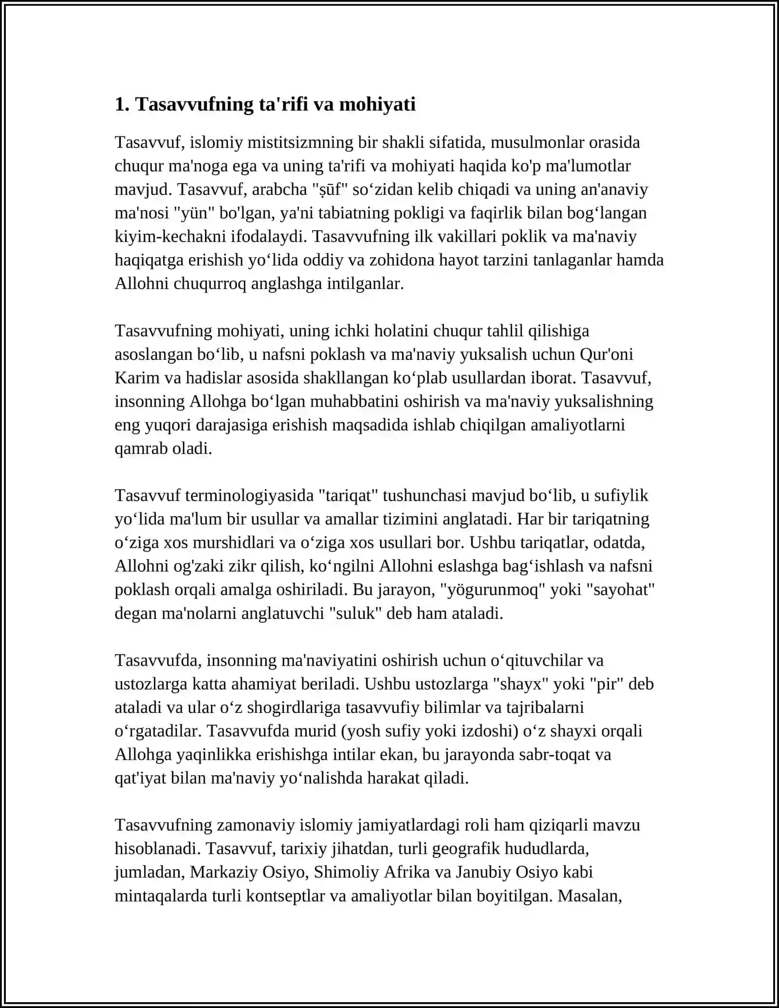 TASAVVUF TUSHUNCHASI VA UNING MOHIYATI 3