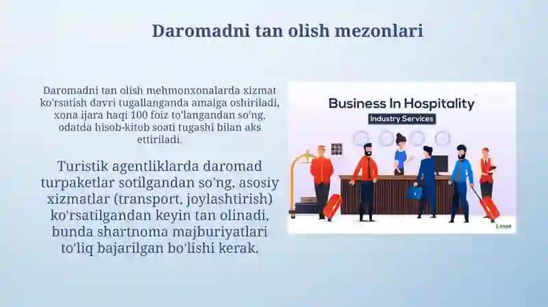 Daromad va xarajatlar hisoblanishi 3