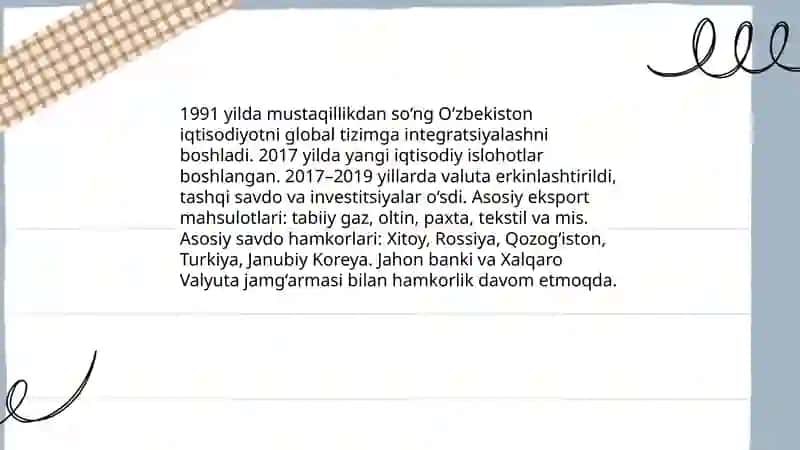 Oʻzbekiston va global integratsiya 3
