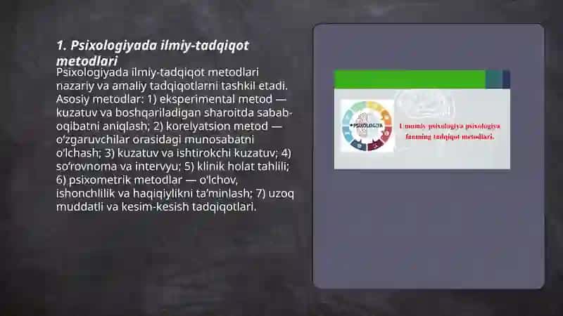Psixologiya fanining metodi 3