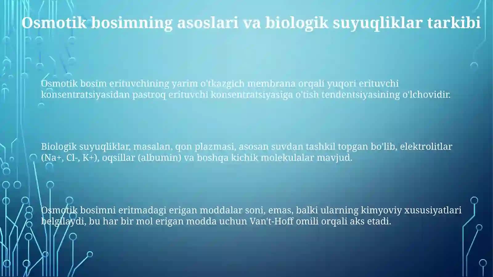 Biologik suyuqliklarda osmotik bosim 3