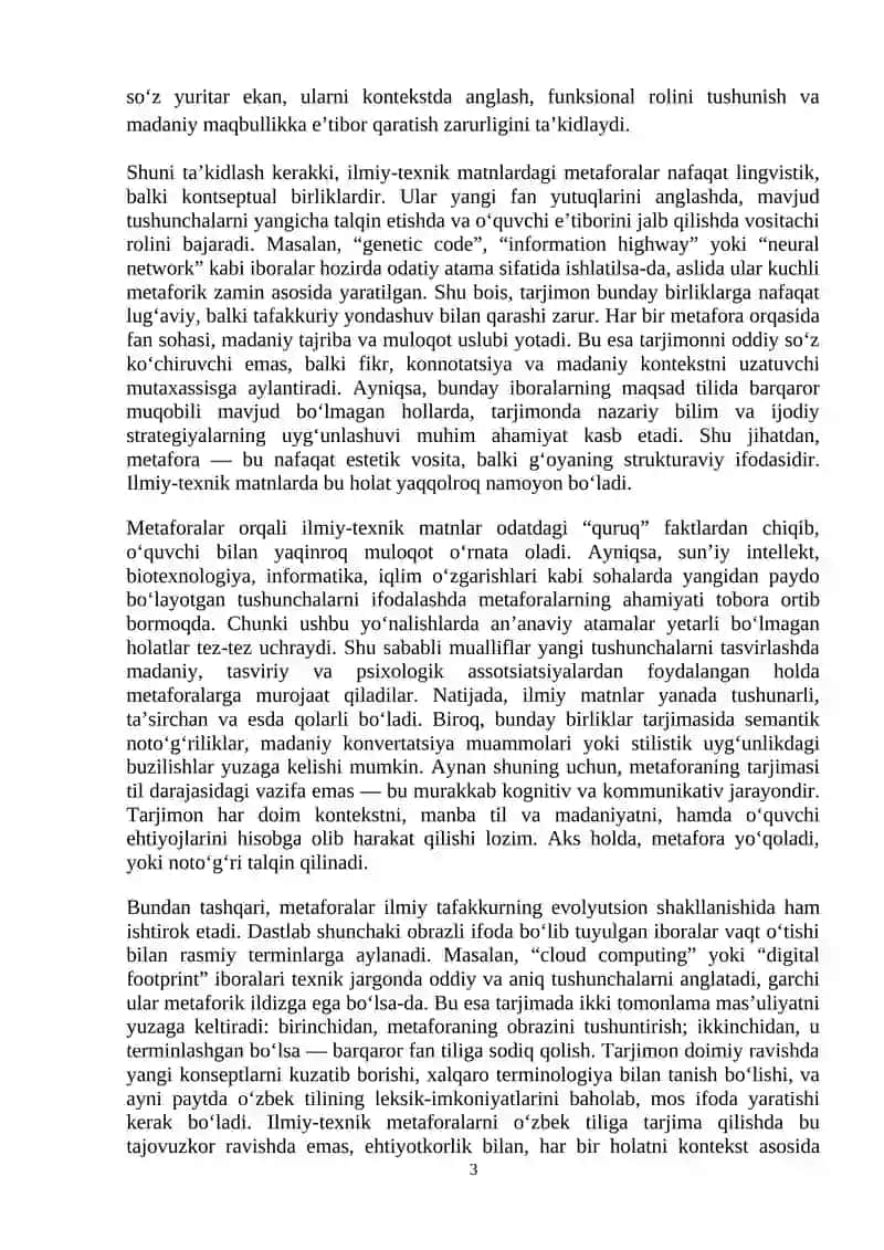 ILMIY-TEXNIK MATNLARDA METAFORALAR TARJIMASI 3