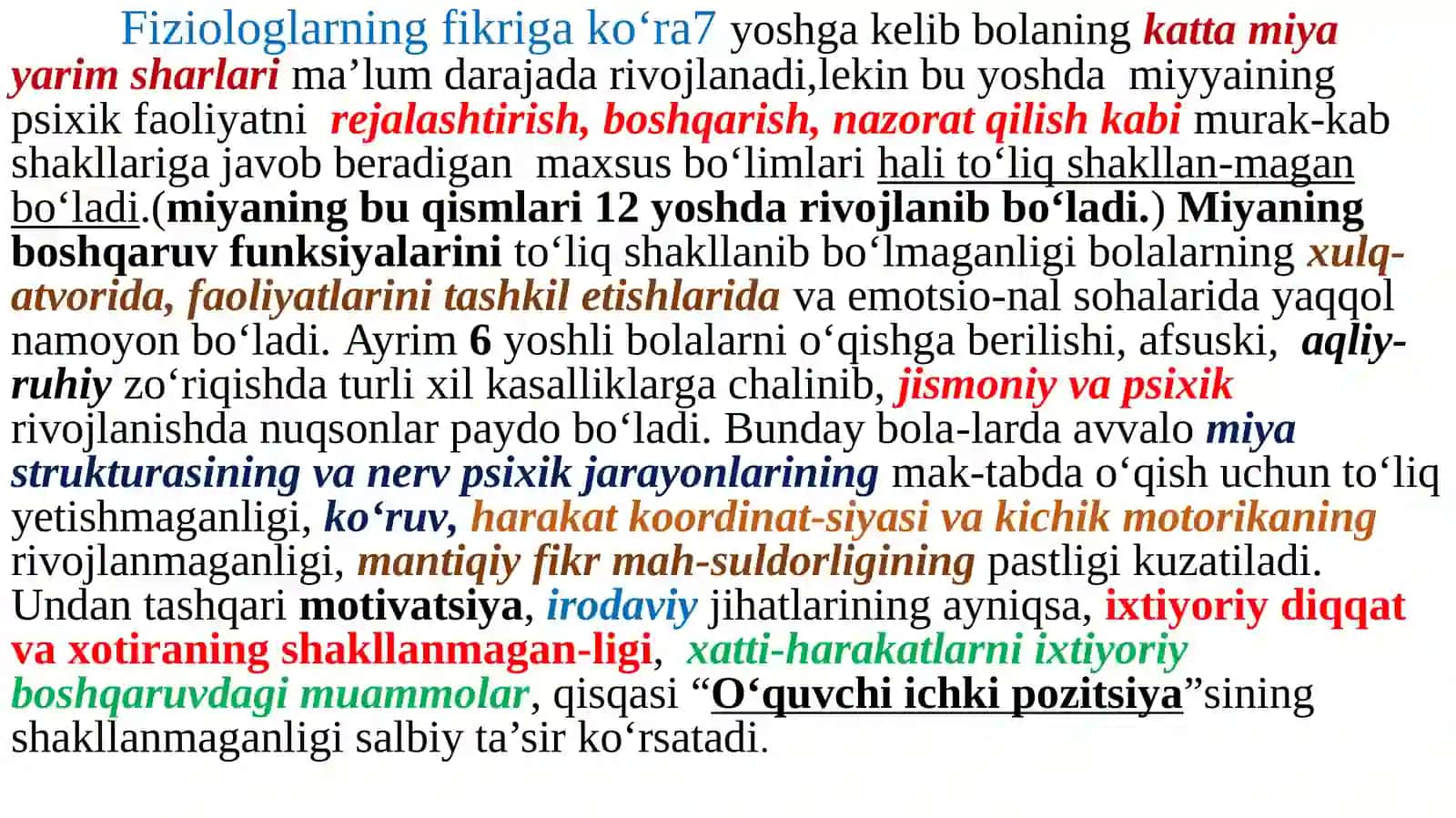 Kichik maktab yoshida psixik rivojlanish xususiyatlari 3