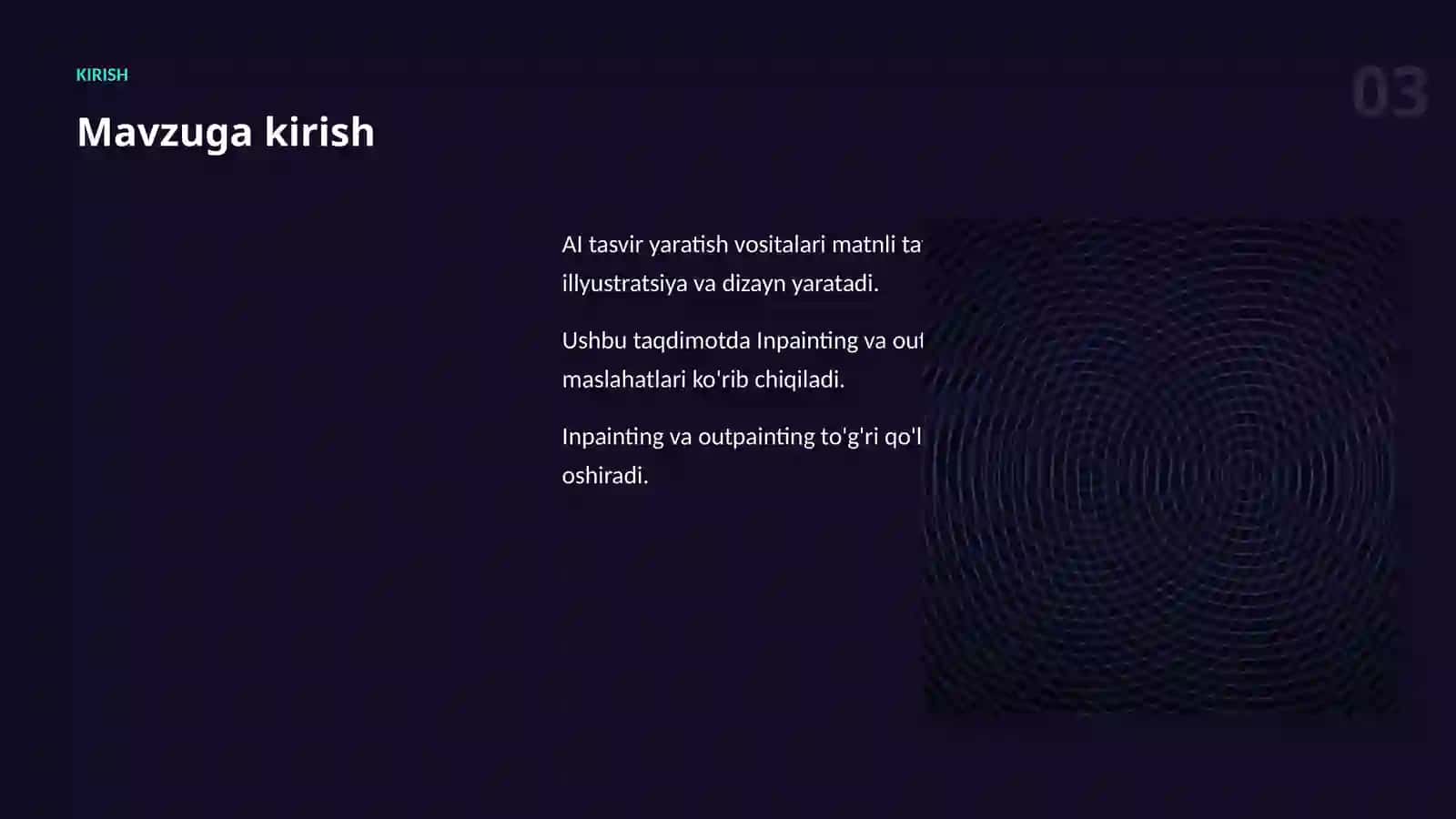 Sun'iy intellekt bo'yicha amaliy taqdimot · III to'plam 3