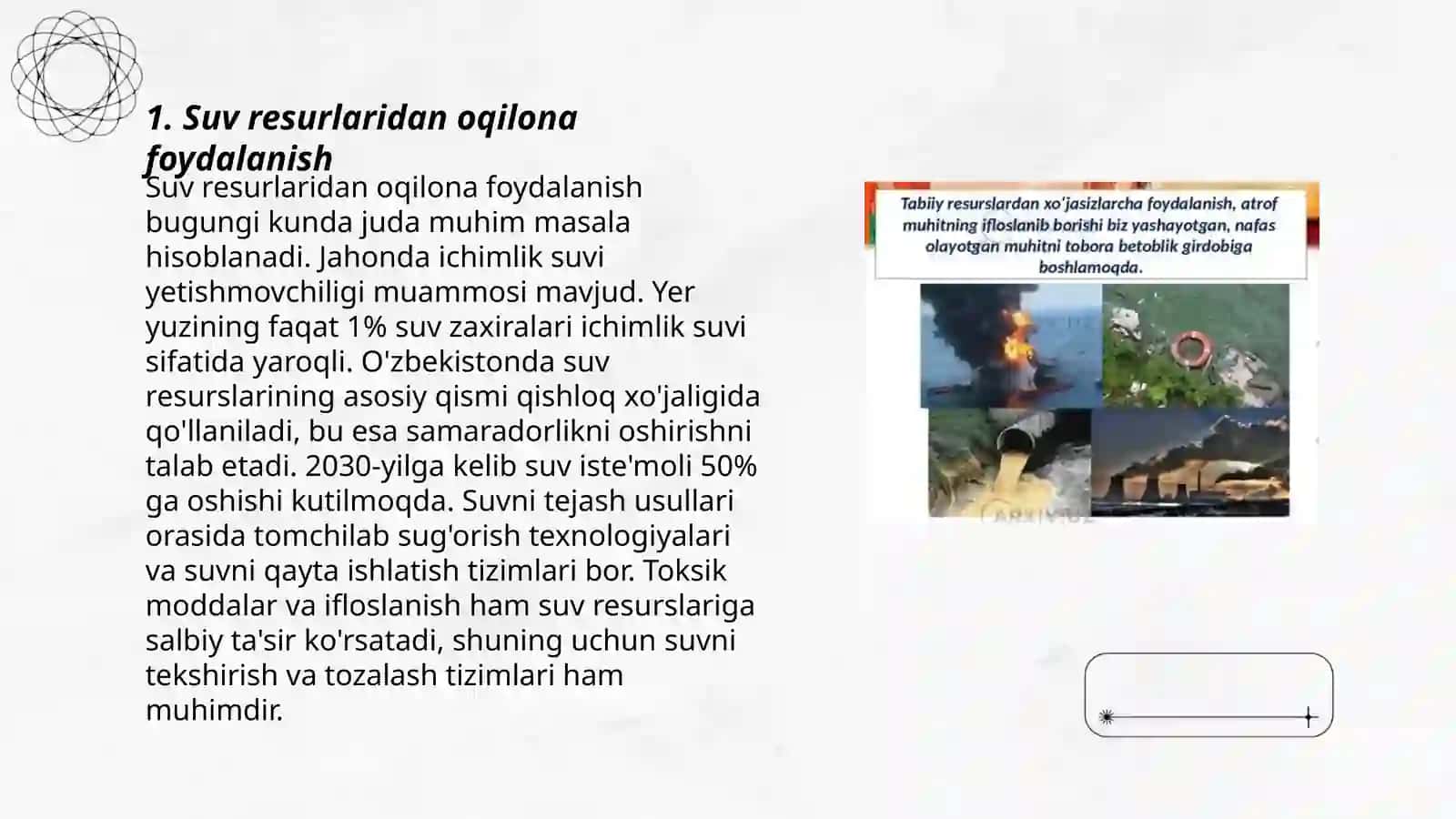 Suv resurslaridan oqilona foydalanish 3