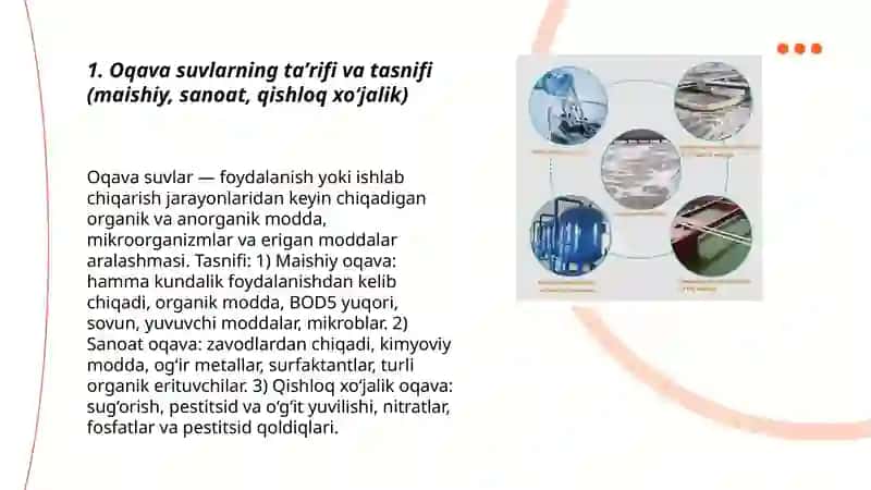 Oqava suvlarning tarkibi va xossalari 3