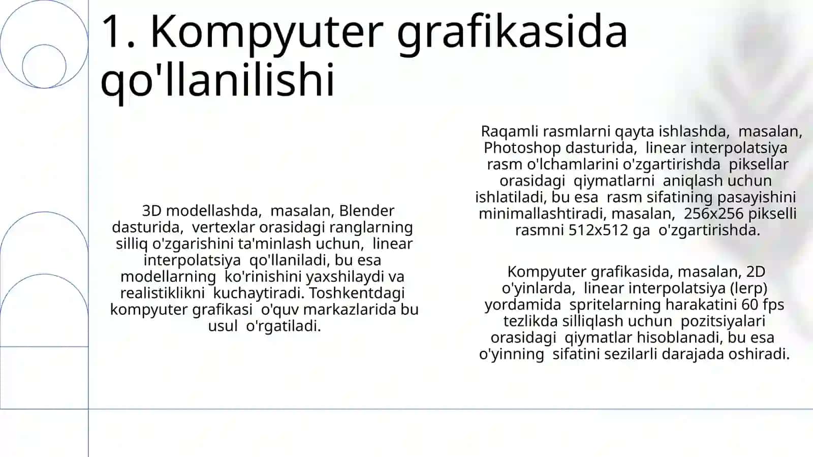 Chiziqli interpolyatsiya va uning amaliyotda qoʻllanishi 3