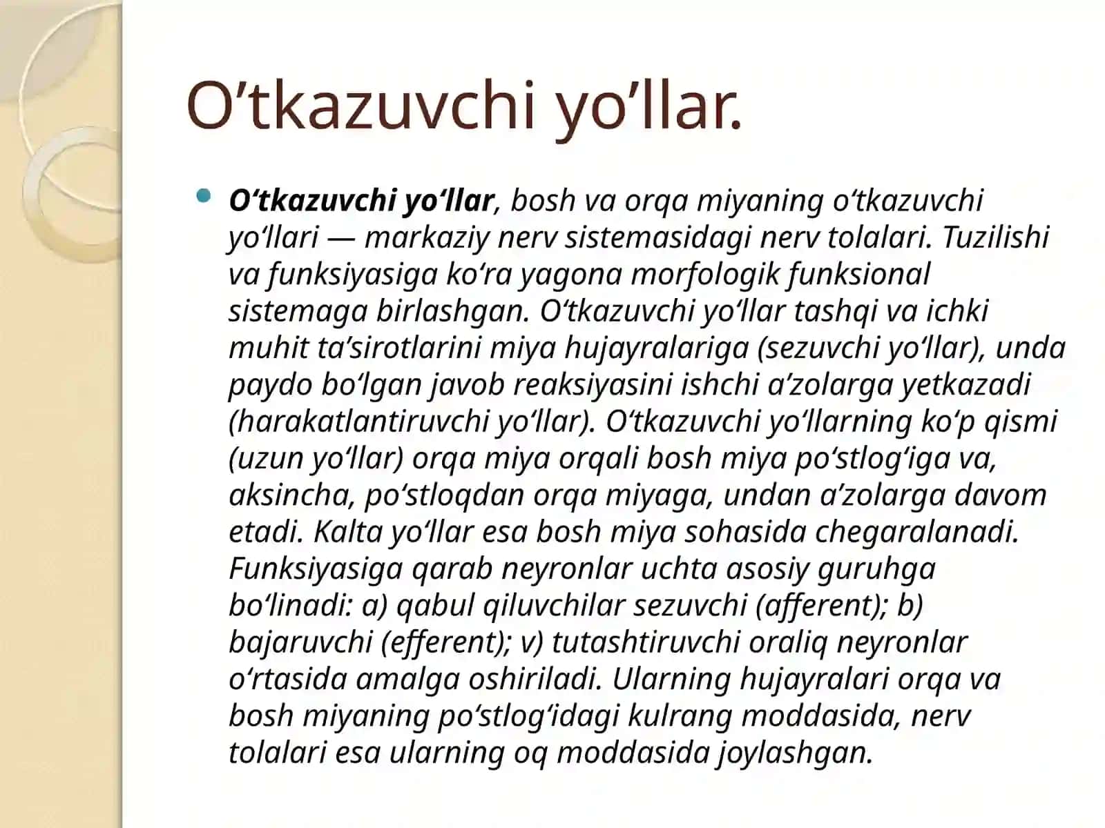 O’tkazuvchi yo’llar 3