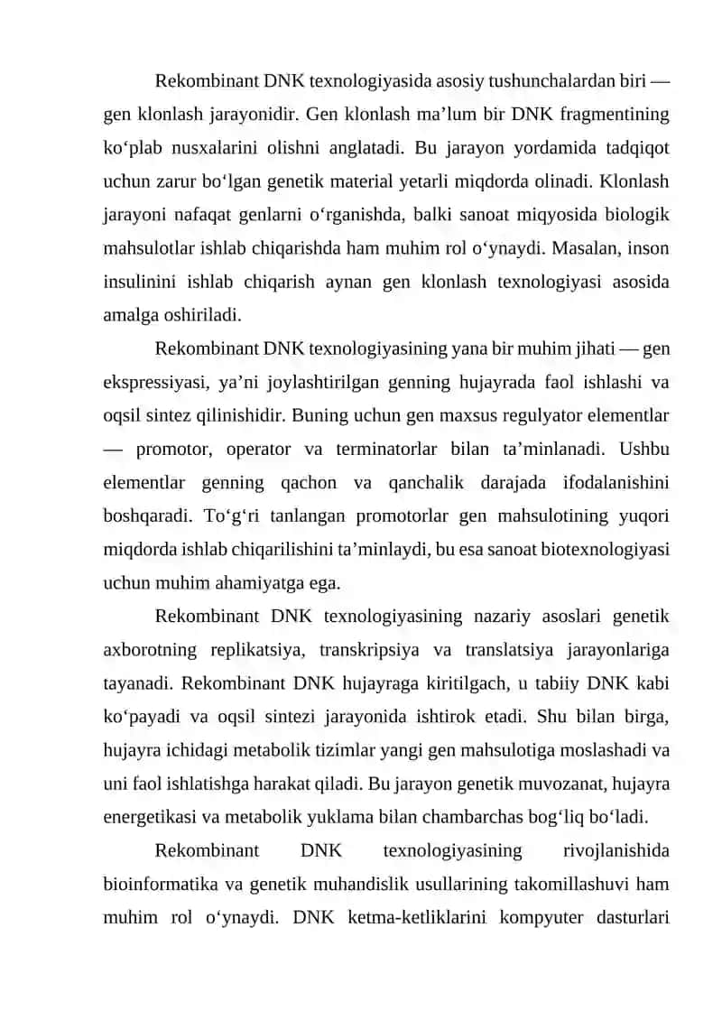 Rekombinant DNK texnologiyasi 3