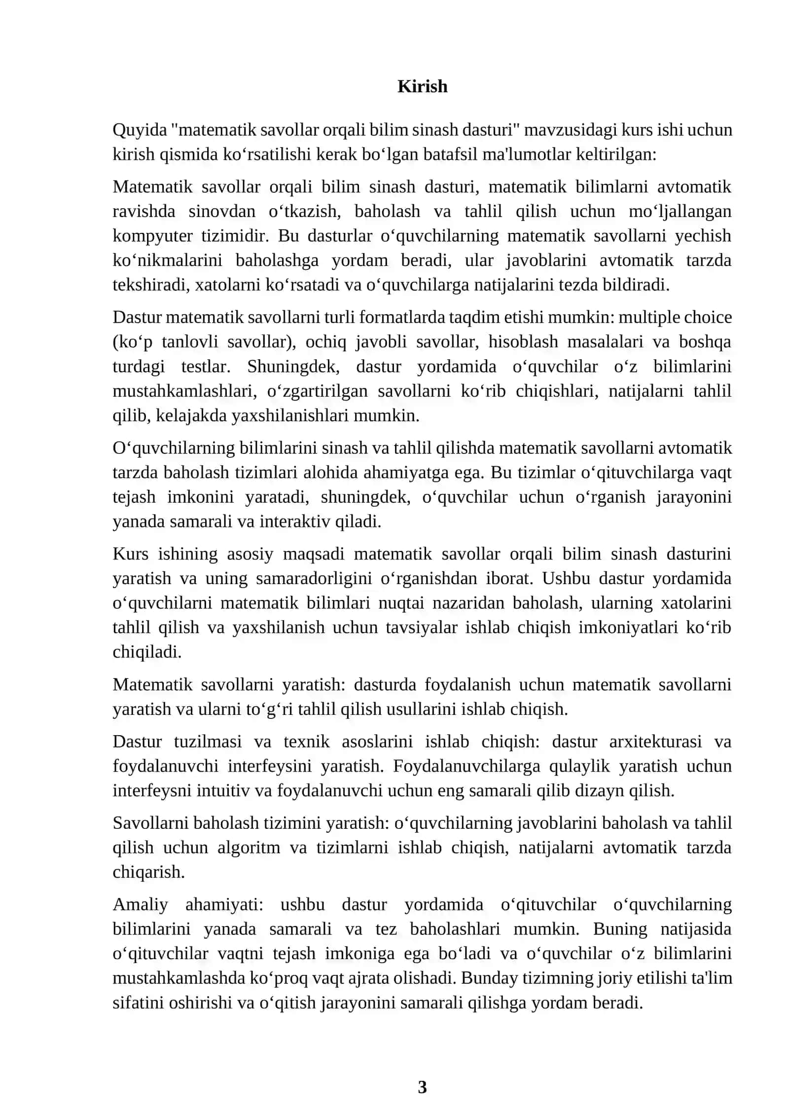 MATEMATIK SAVOLLAR ORQALI BILIM SINASH DASTURI 3