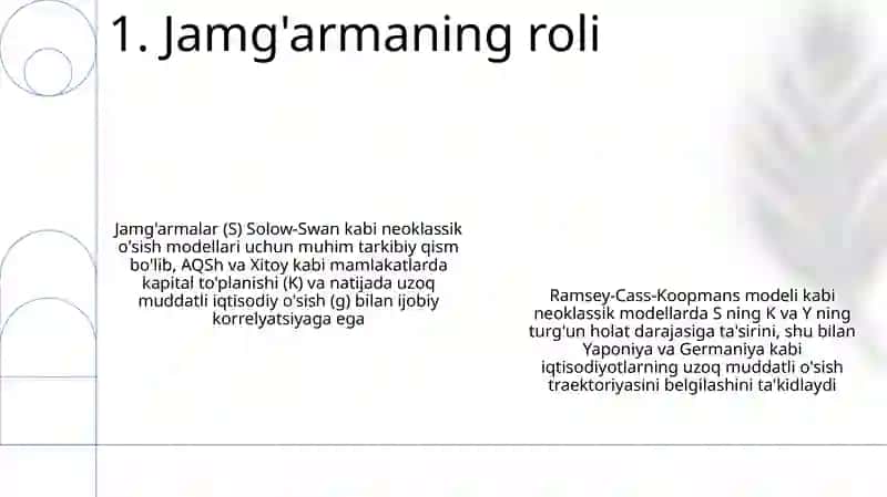 Iqtisodiy o'sishning neoklassik modellar 3