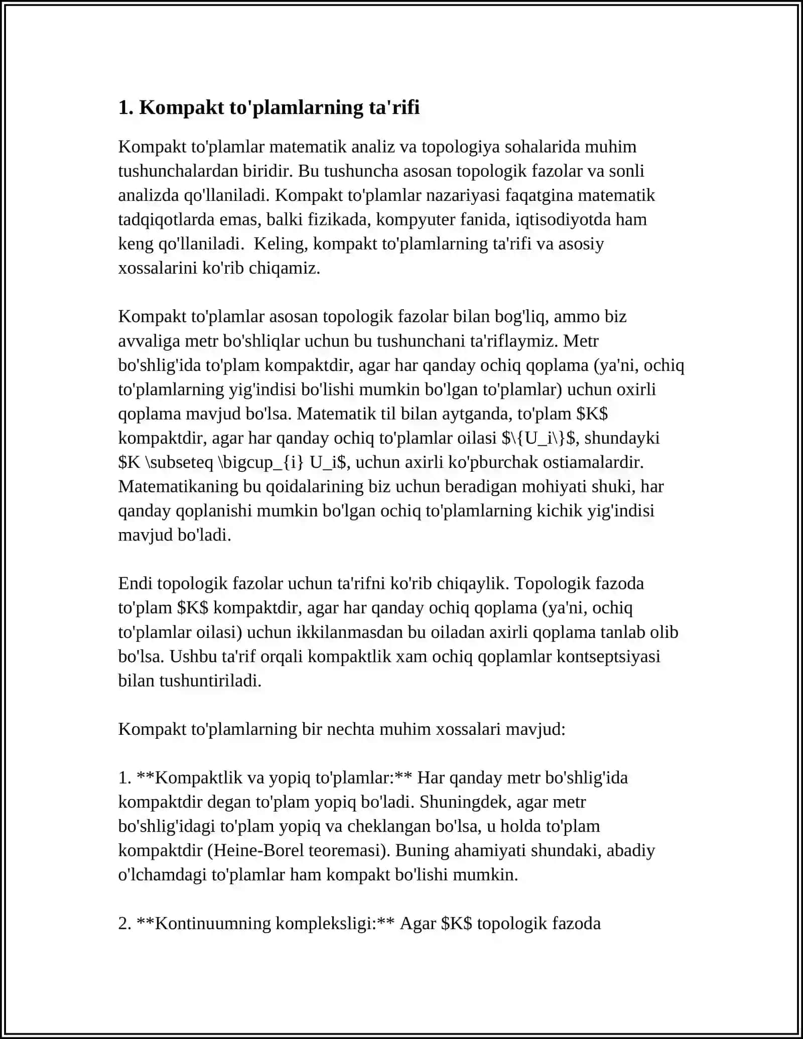 KOMPAKT TO'PLAMLAR VA ULARNING ASOSIY XOSSALARI 3